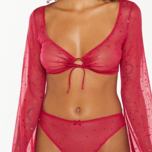 (B10) Savage X Fenty Gift Me More Red A Starry Night sleep top ONLY, Sz XL, NWT - Picture 11 of 14